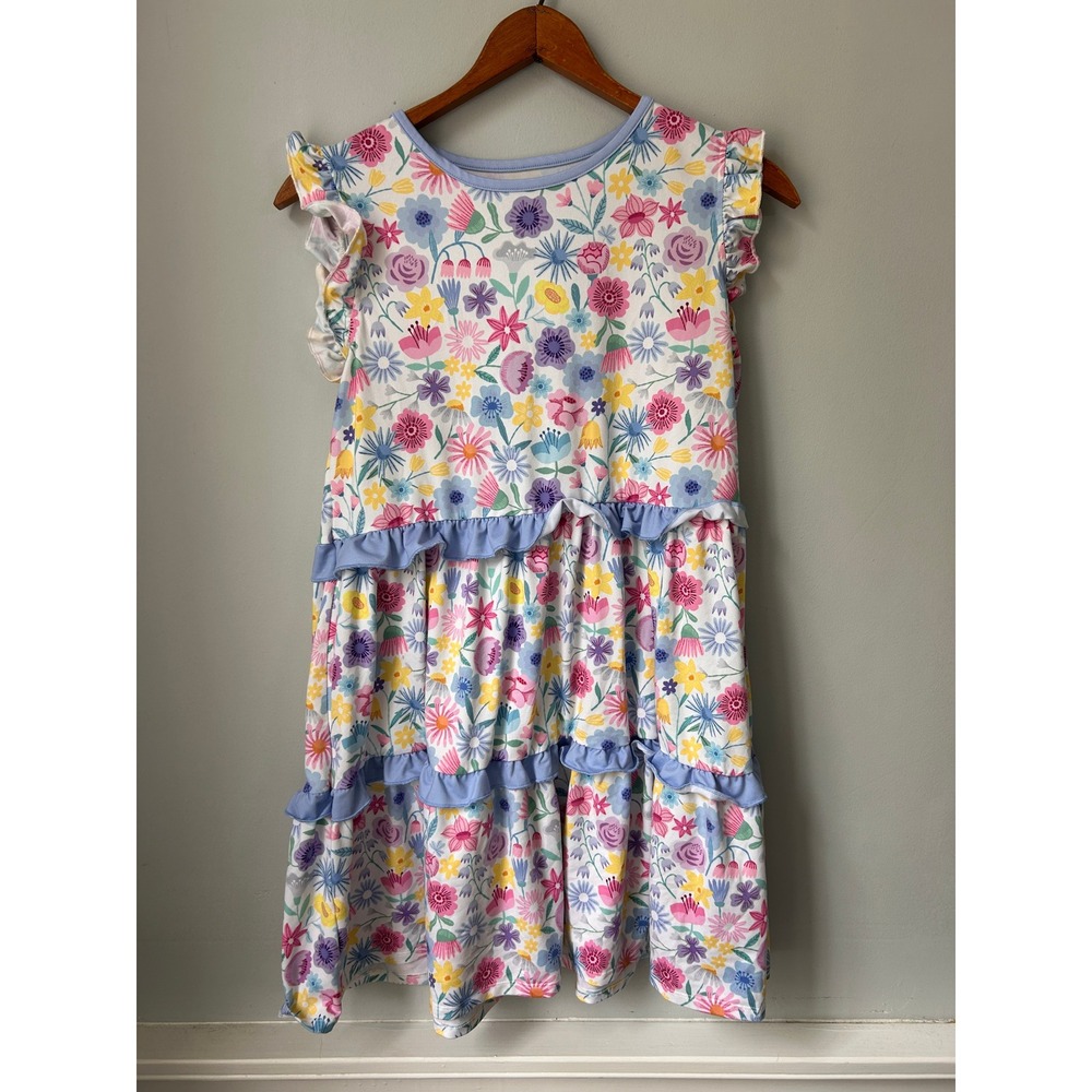 Millie Loves Lily Girls Floral Tiered Ruffle Flutter Sleeve Dress Size 12 Multi